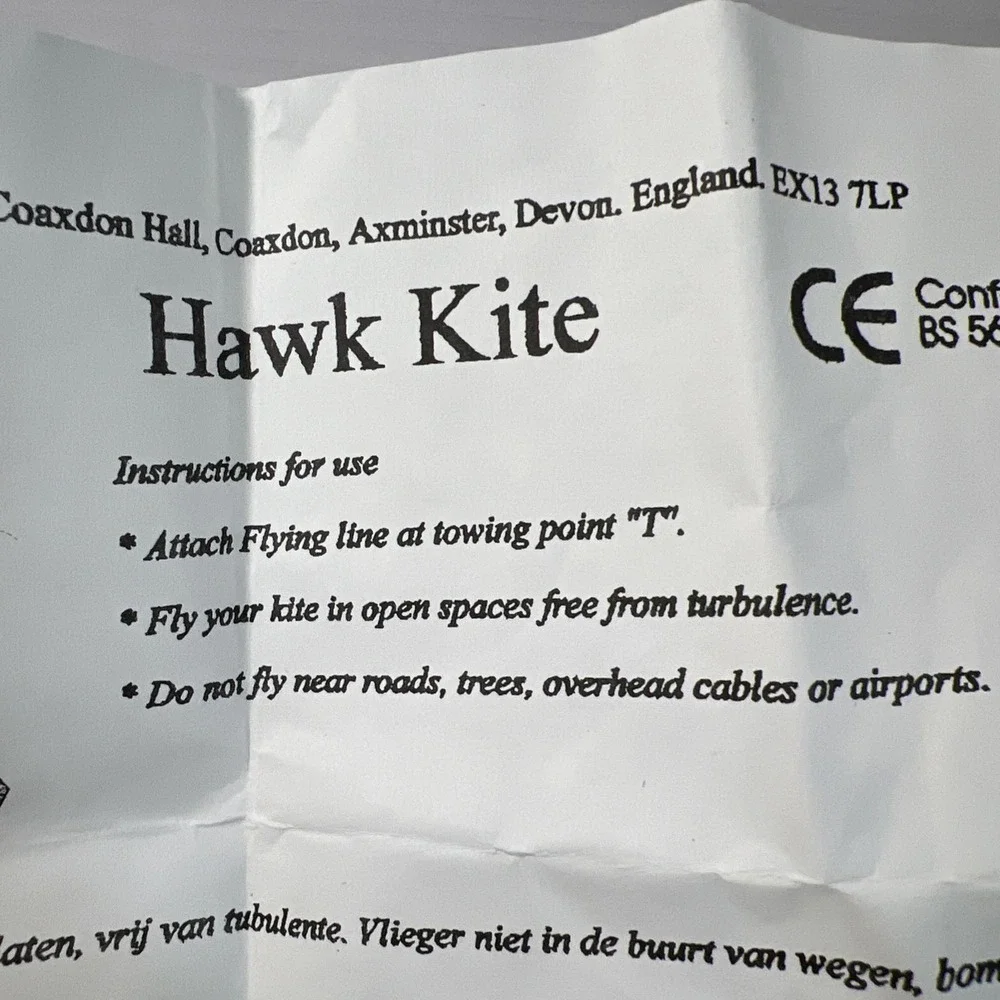 Hawkswell Limited Ed Sport Bird Hawk Flying Kite British Airways Passengers Vtg